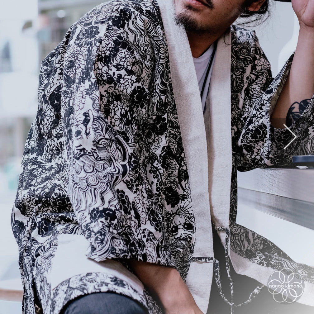 Noragi Kimono - White Dragon