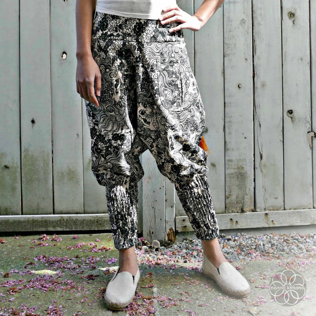 Ninja Pants - White Dragon