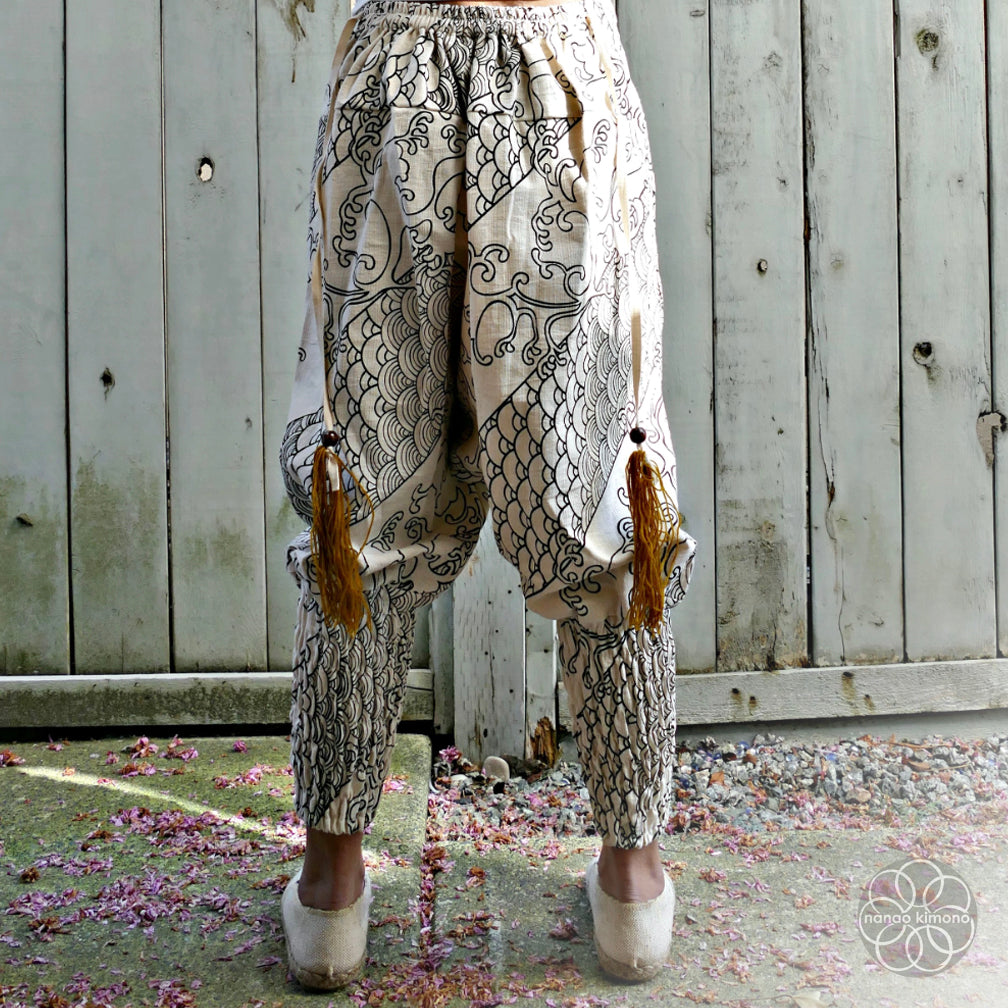 Ninja Pants - White Two Waves