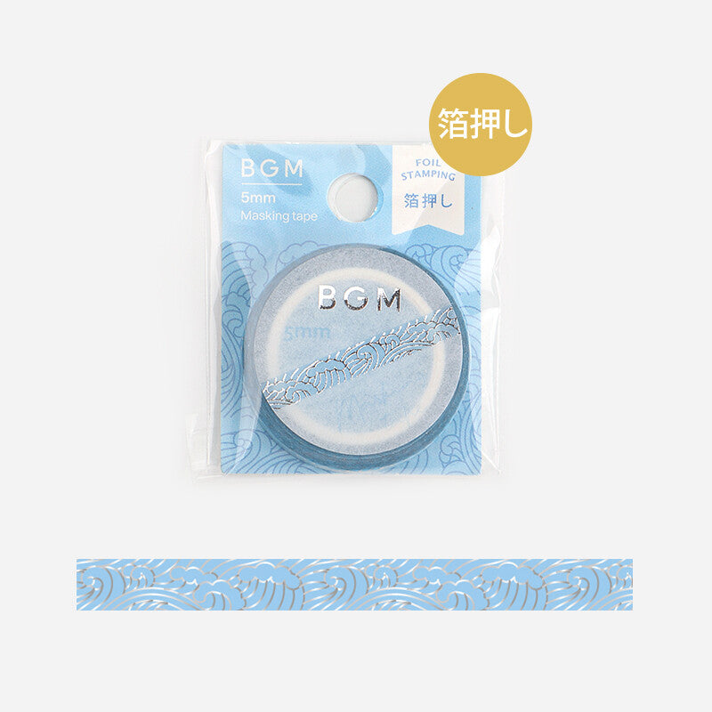 Foil stamping Ocean Wave Washi Tape - 5mm