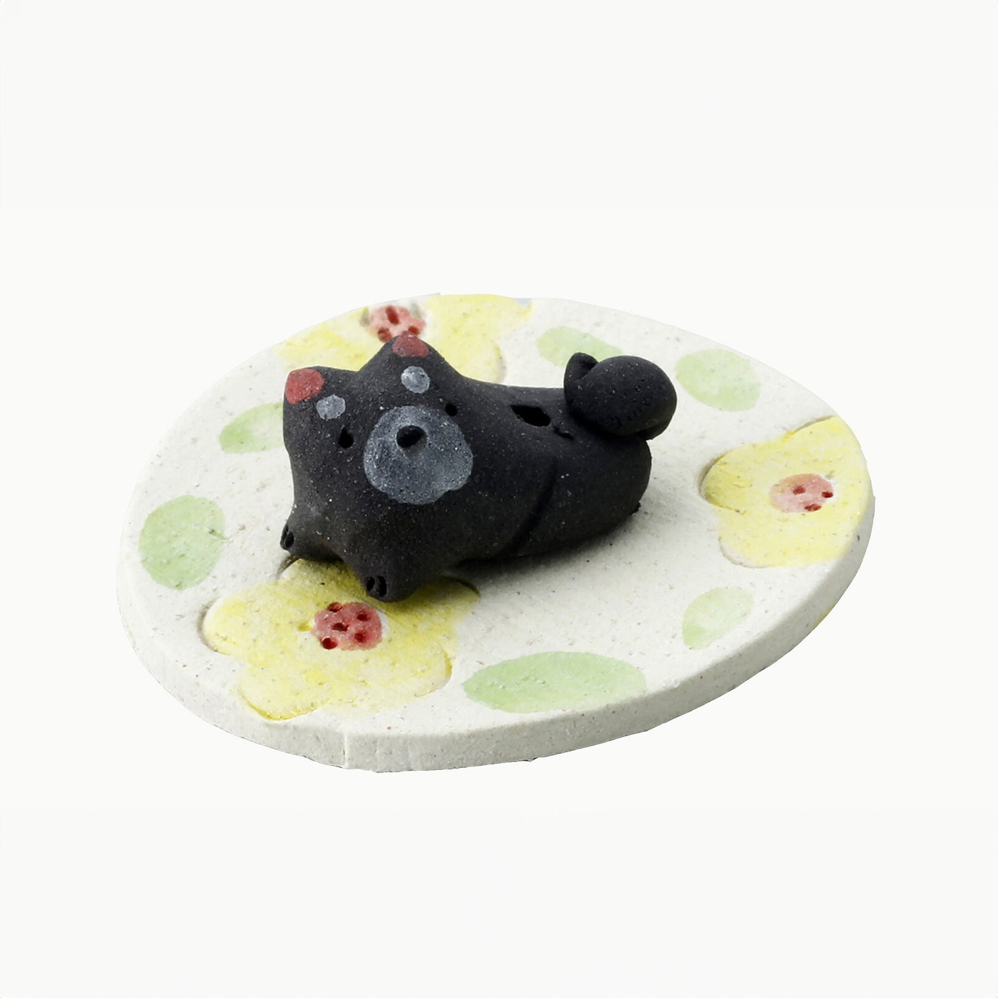 Incense Holder - Black Shiba Laying Down