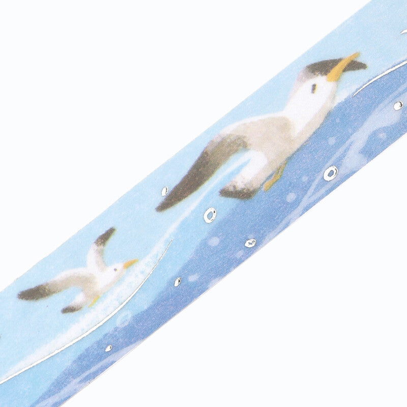 Washi Tape 15mm - Silver Foil Kamome