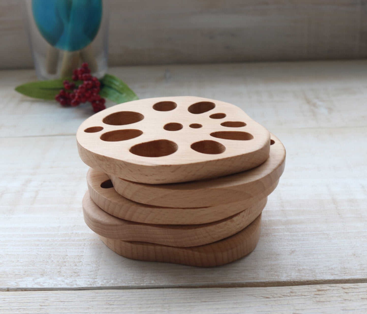 Coaster - Wooden Lotus Root