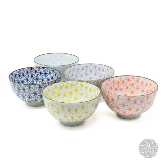 Rice Bowls - Asanoha (Set of 5)