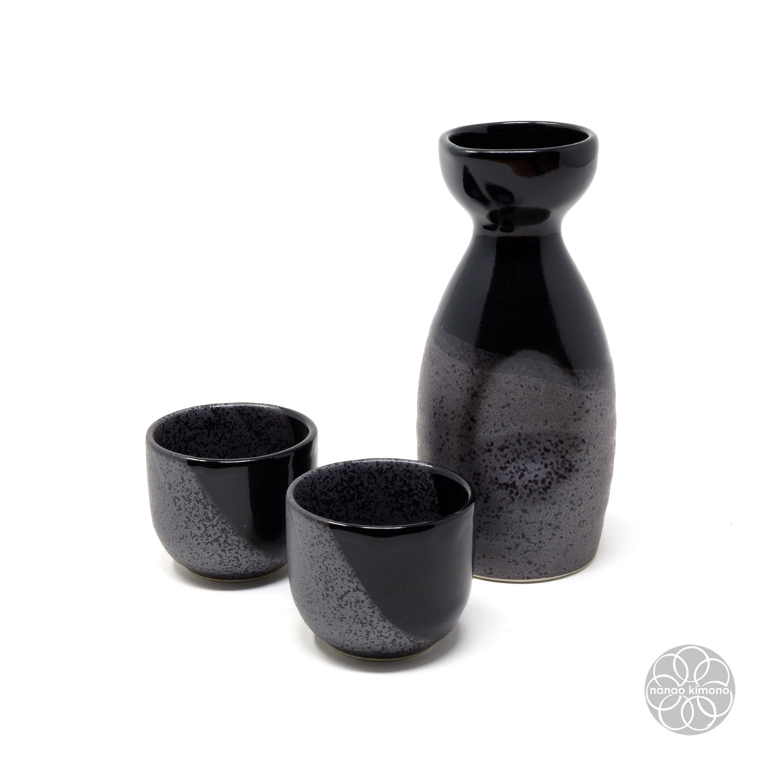 Sake Set- Black - Gray Matte