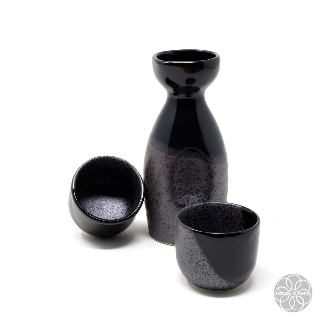 Sake Set- Black - Gray Matte