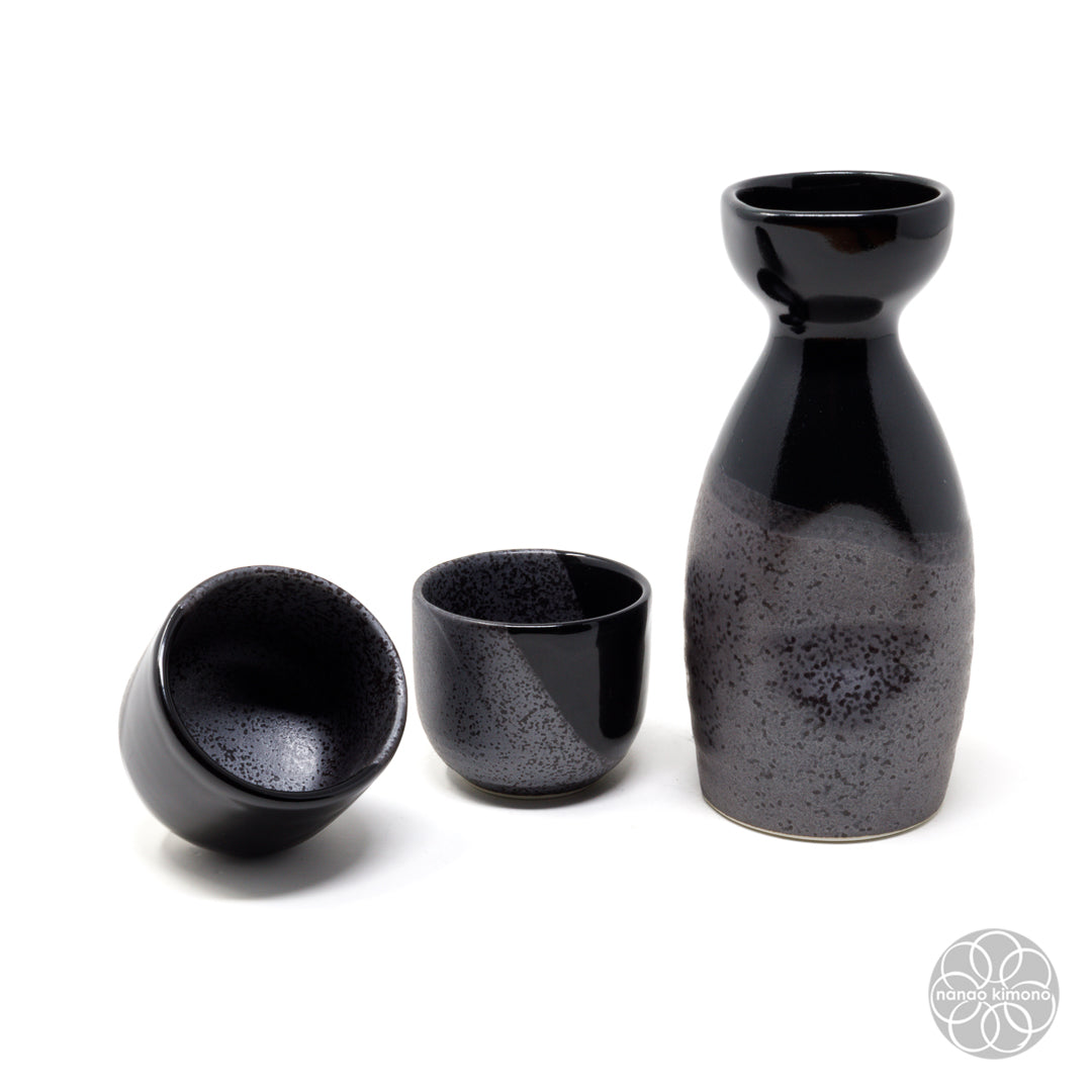 Sake Set- Black - Gray Matte