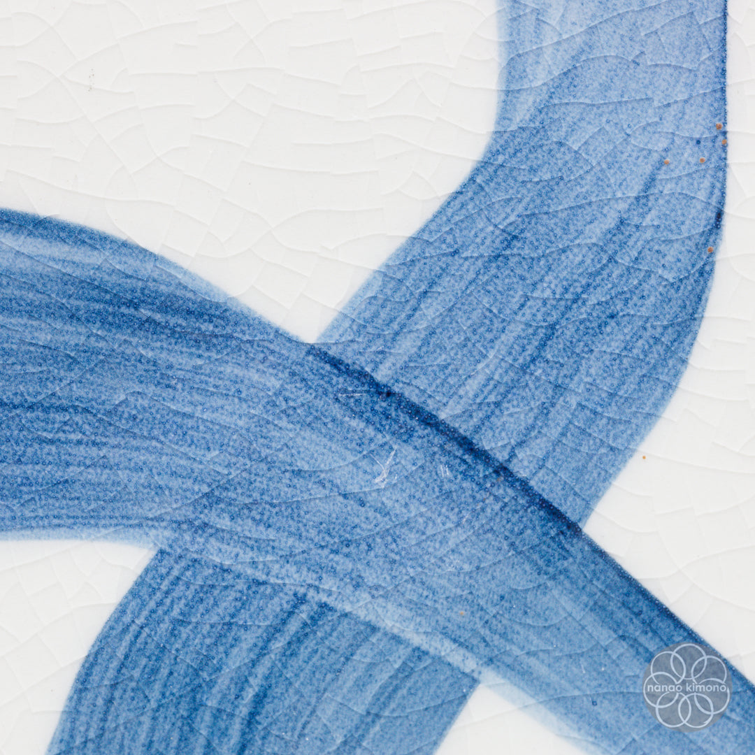 Plate - Square Blue Brush Strokes