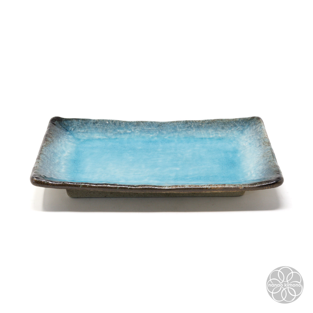 Plate - Aqua Blue Rectangle