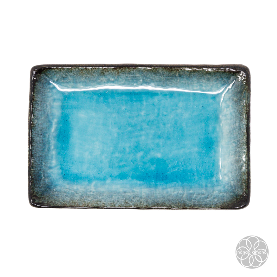 Plate - Aqua Blue Rectangle