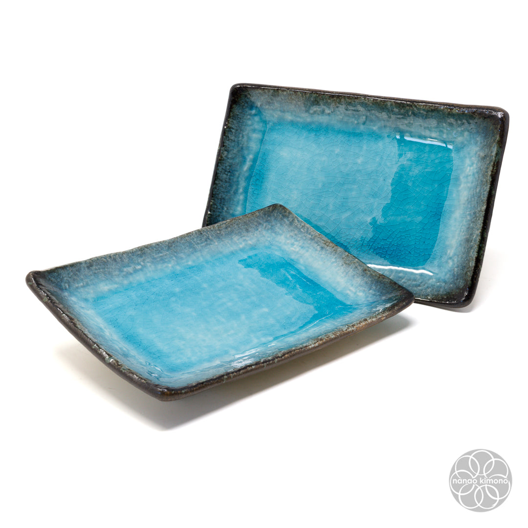 Plate - Aqua Blue Rectangle