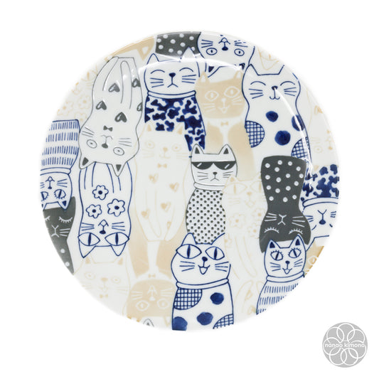 Plate - Cat's Downtown Story Blue