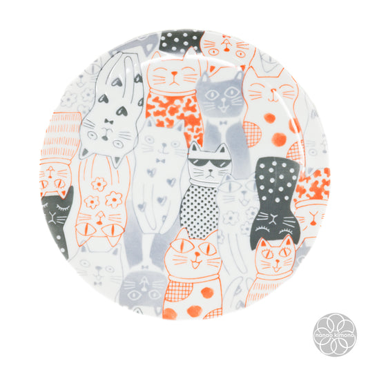 Plate - Cat's Downtown Story Red