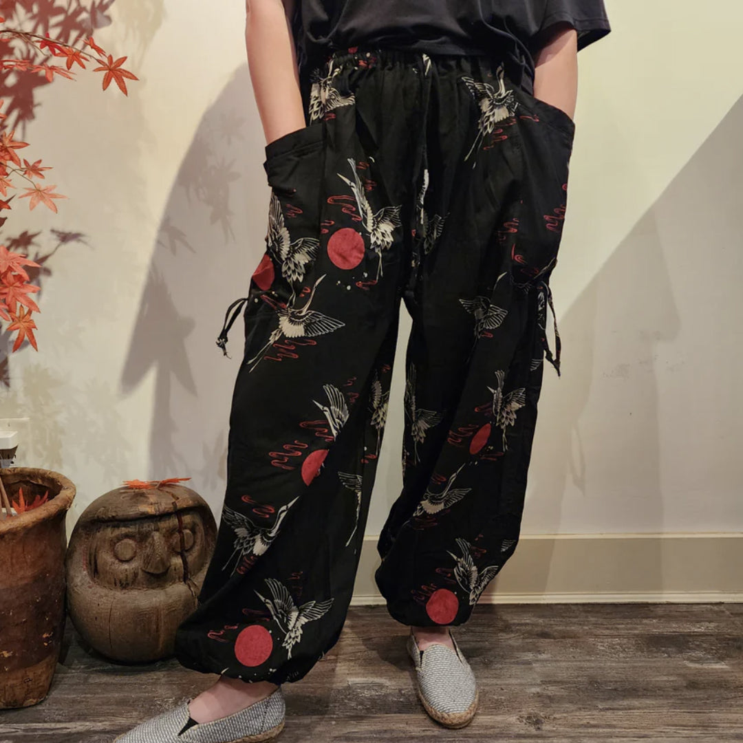 Comfy Pants - Black Crane Sun