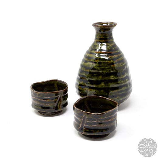 Sake Set - Sabi Oribe Green