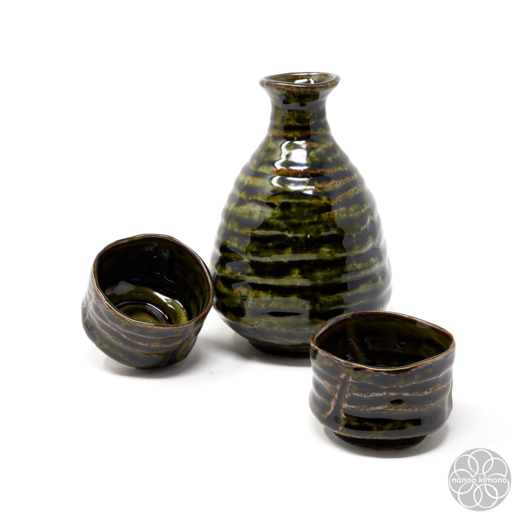 Sake Set - Sabi Oribe Green