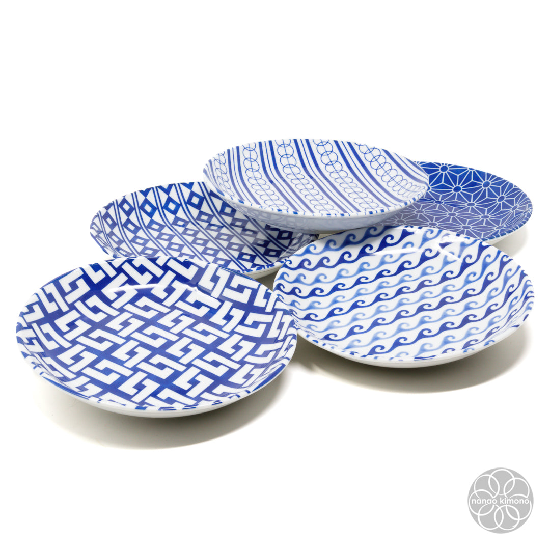 Plates - Indigo Komon (Set of 5)