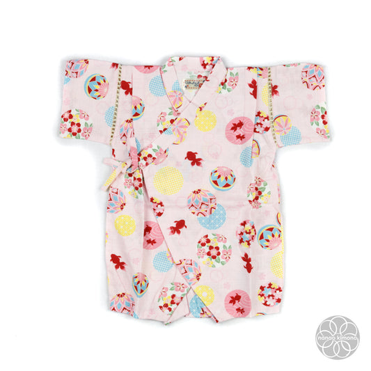 Jinbei - Kids 80cm Pink Circles on Pink