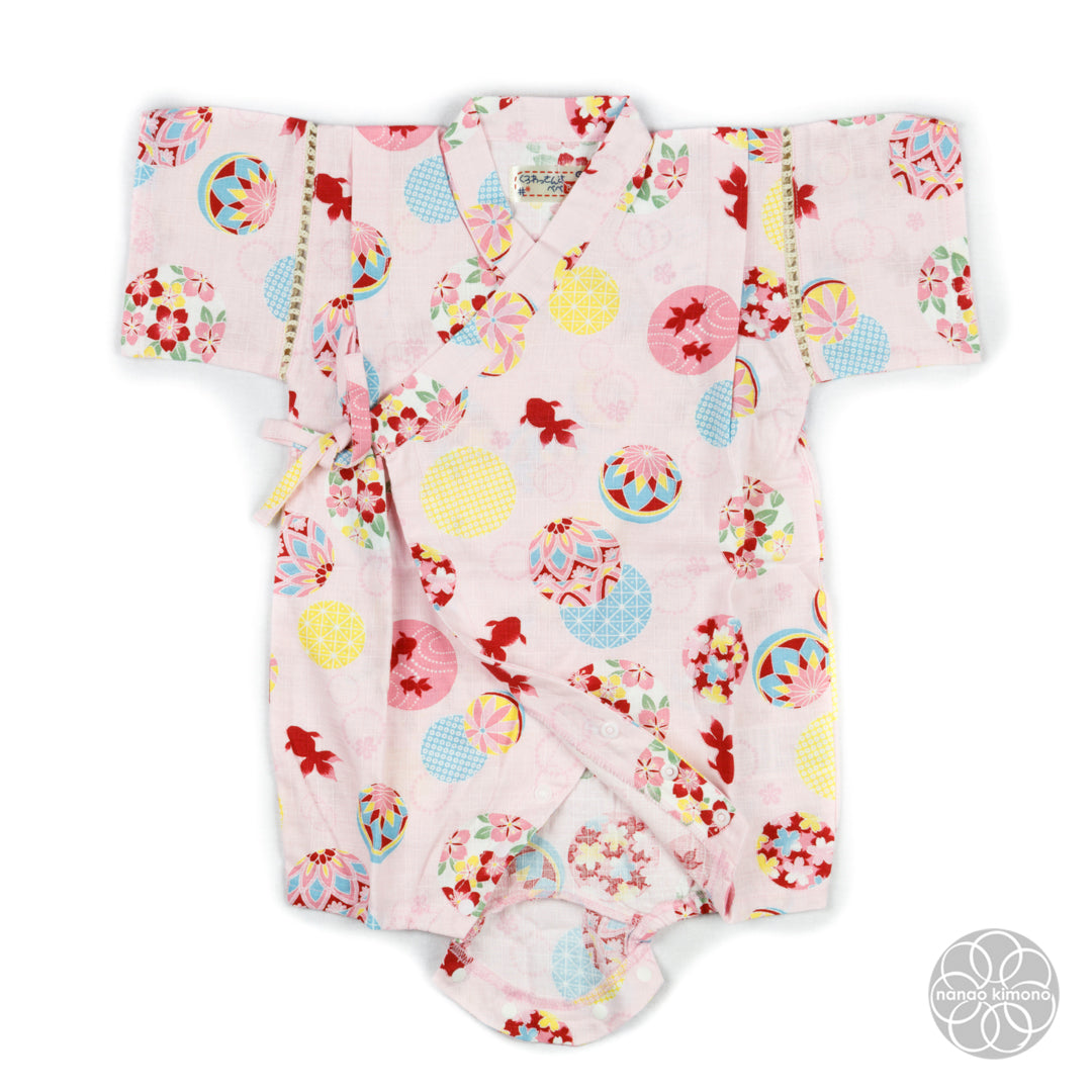 Jinbei - Kids 80cm Pink Circles on Pink