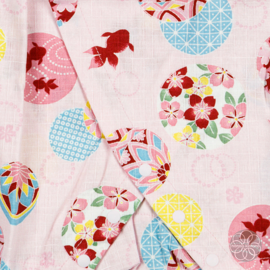 Jinbei - Kids 80cm Pink Circles on Pink
