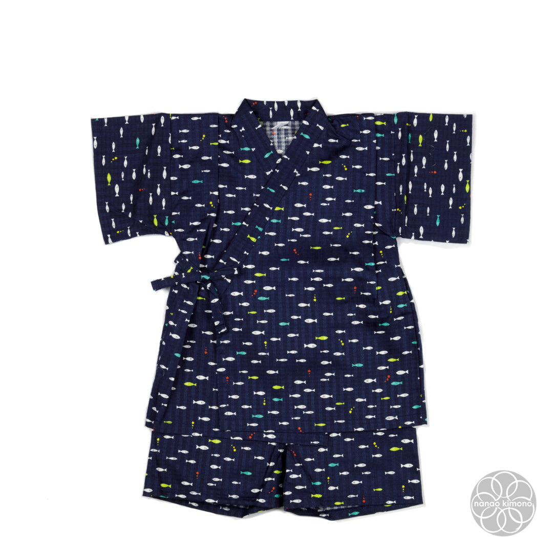 Jinbei - Kids 90cm Fish on Navy