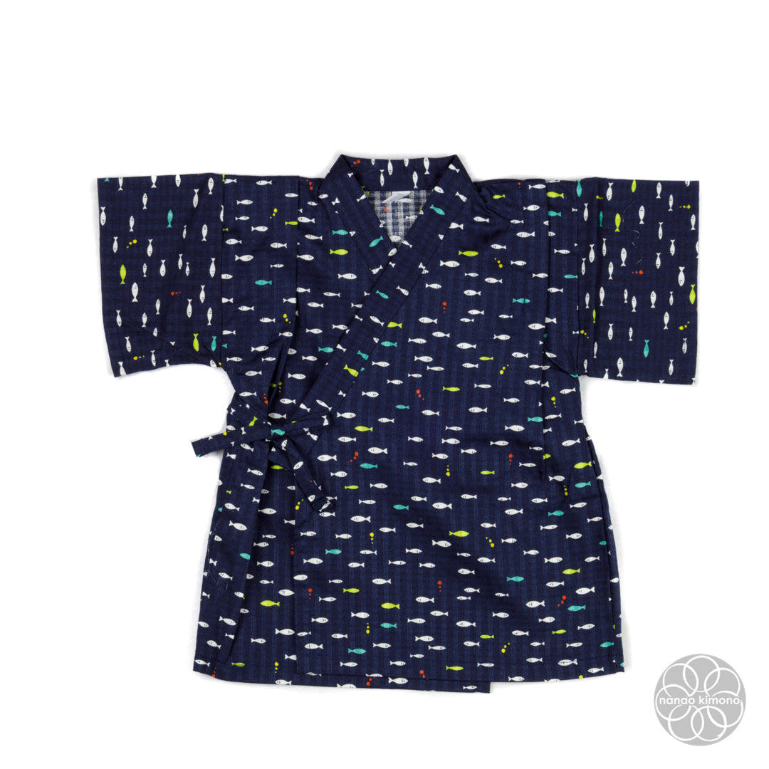 Jinbei - Kids 90cm Fish on Navy