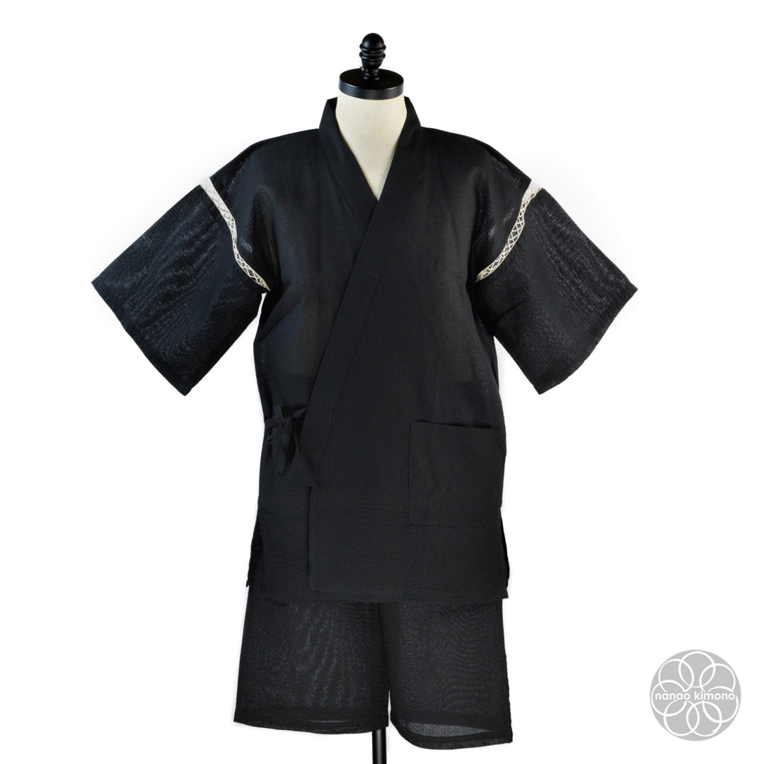 Jinbei Men s Black Nanao Kimono jinbei-men-s-black-nanao-kimono