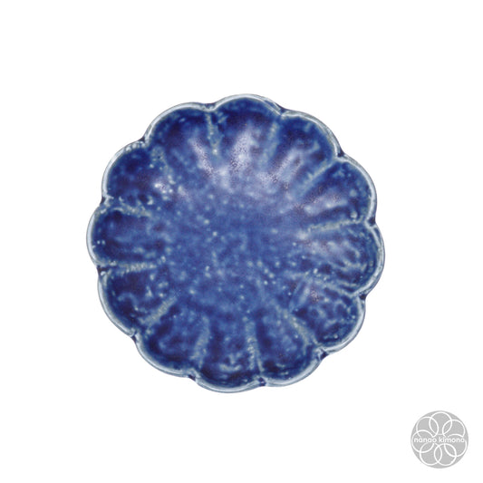 Soy Sauce Dish - Kiku Flower Blue