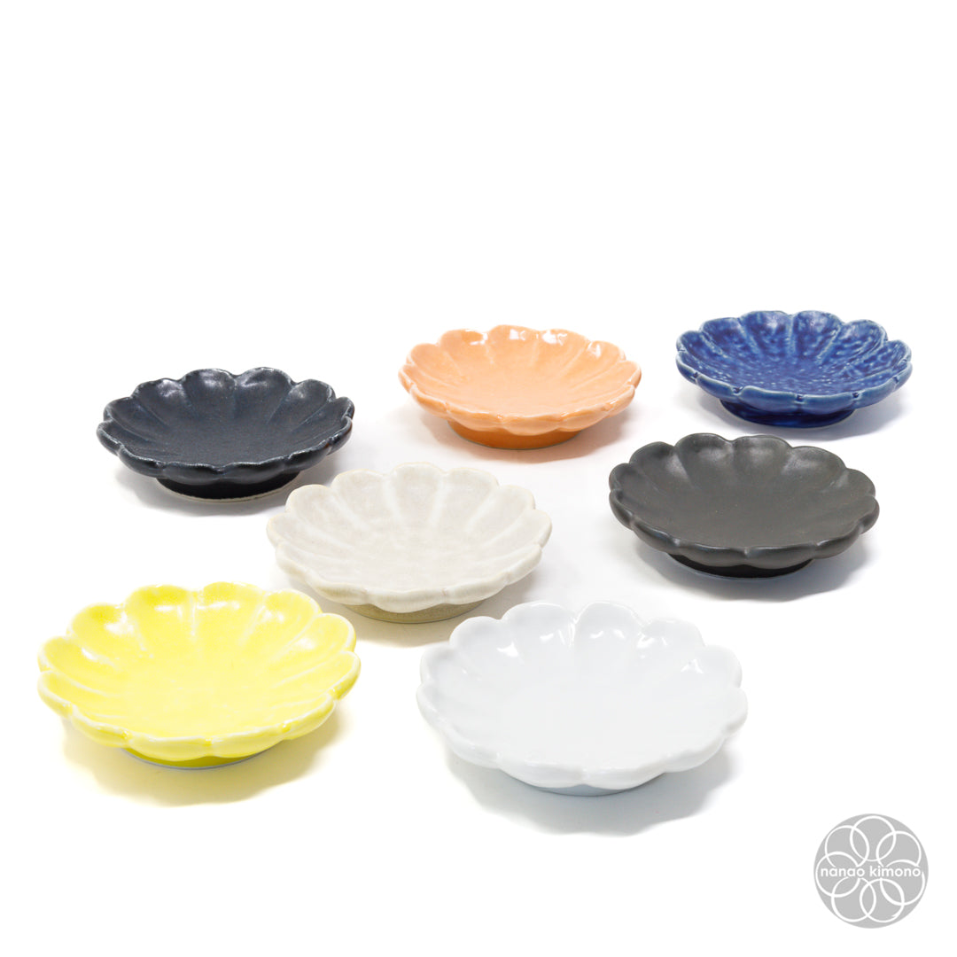 Soy Sauce Dish - Kiku Flower Blue