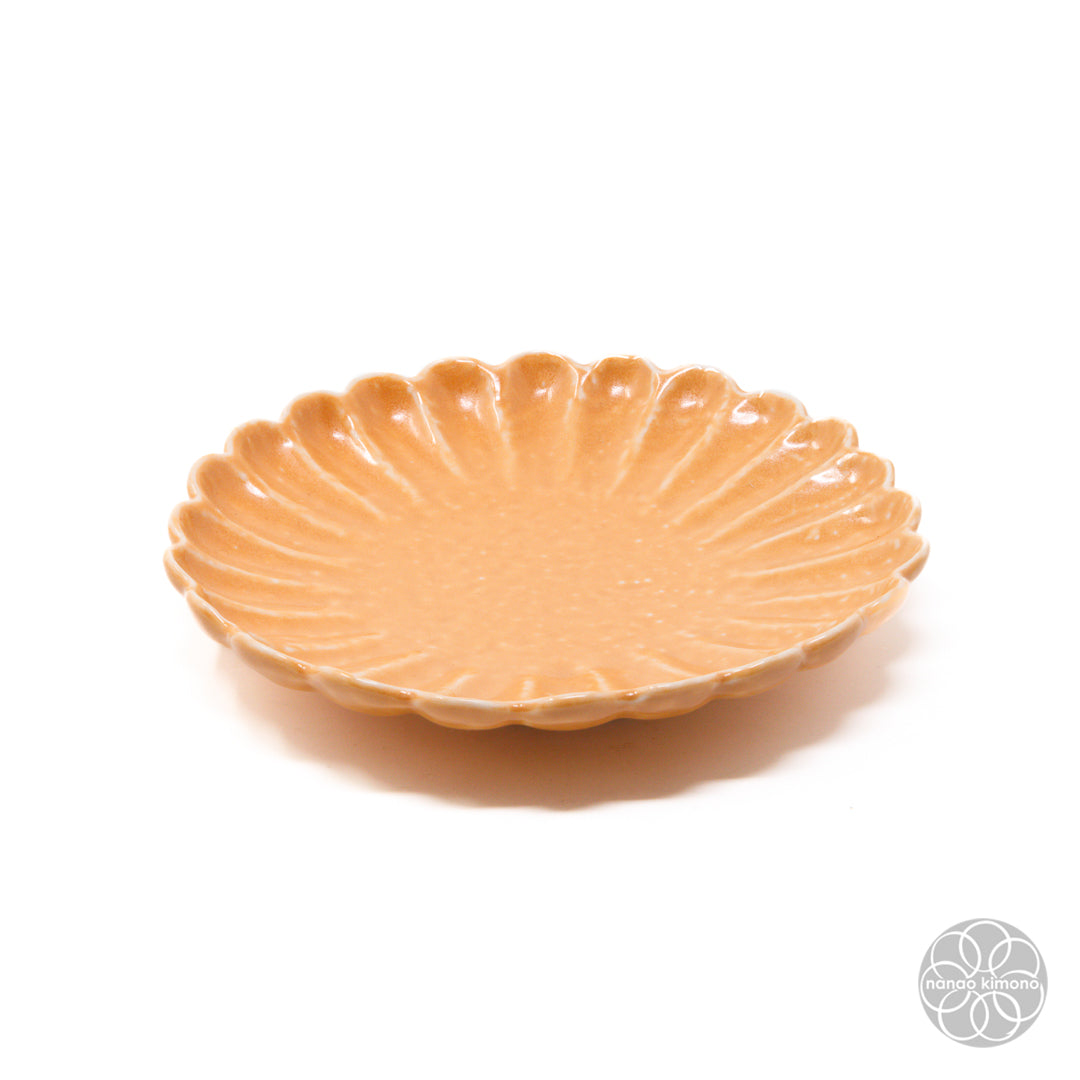 Plate - Kiku Flower M -  Orange