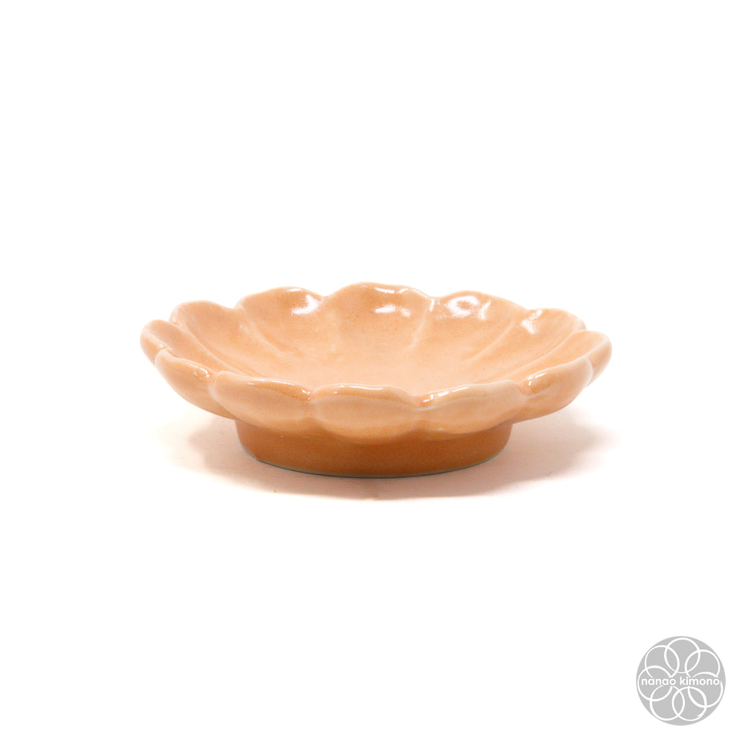 Soy Sauce Dish - Kiku Flower Orange