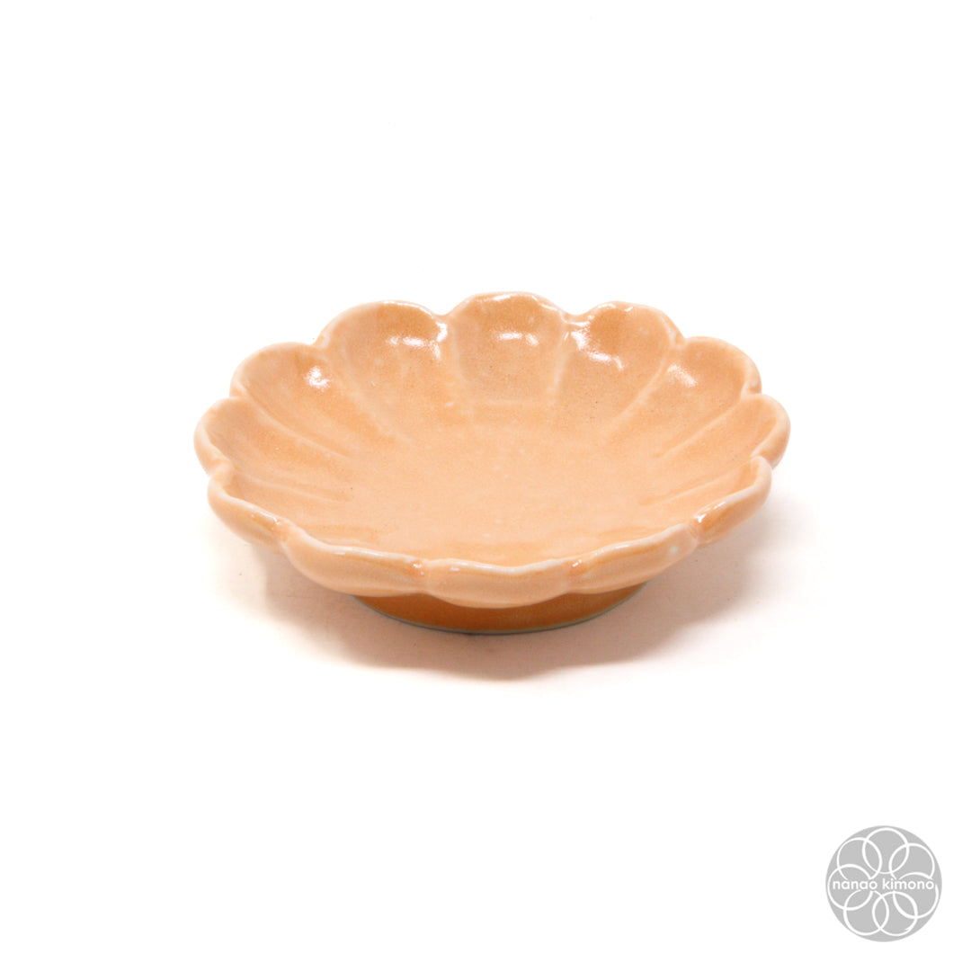 Soy Sauce Dish - Kiku Flower Orange