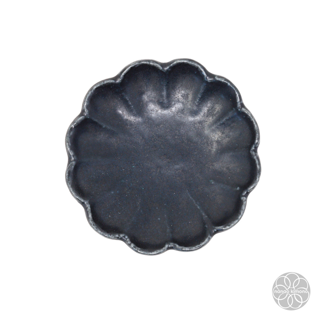 Soy Sauce Dish - Kiku Flower Black