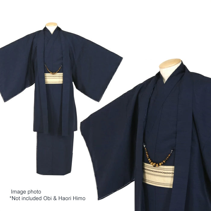 Men's Washable Kimono Set - Dark Navy
