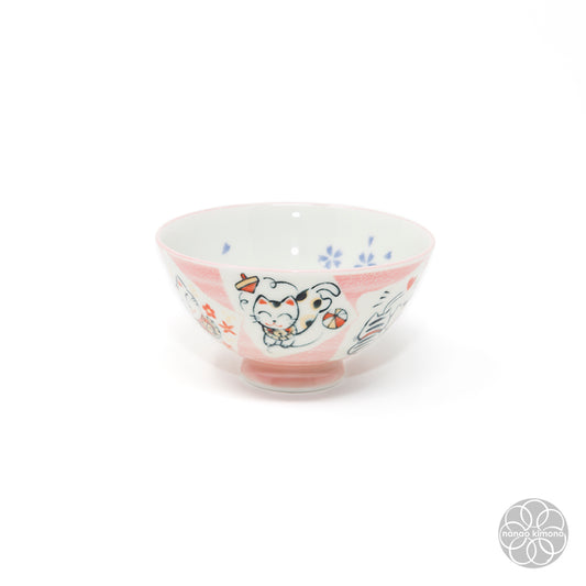 Rice Bowl - Maneki Neko Pink