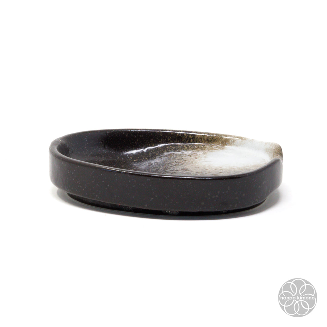 Soy Sauce Dish - Slanted Oval Black