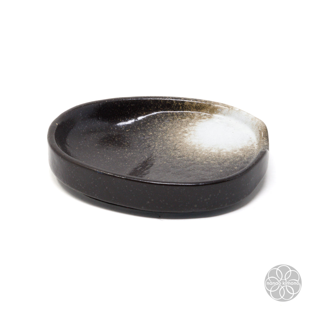 Soy Sauce Dish - Slanted Oval Black