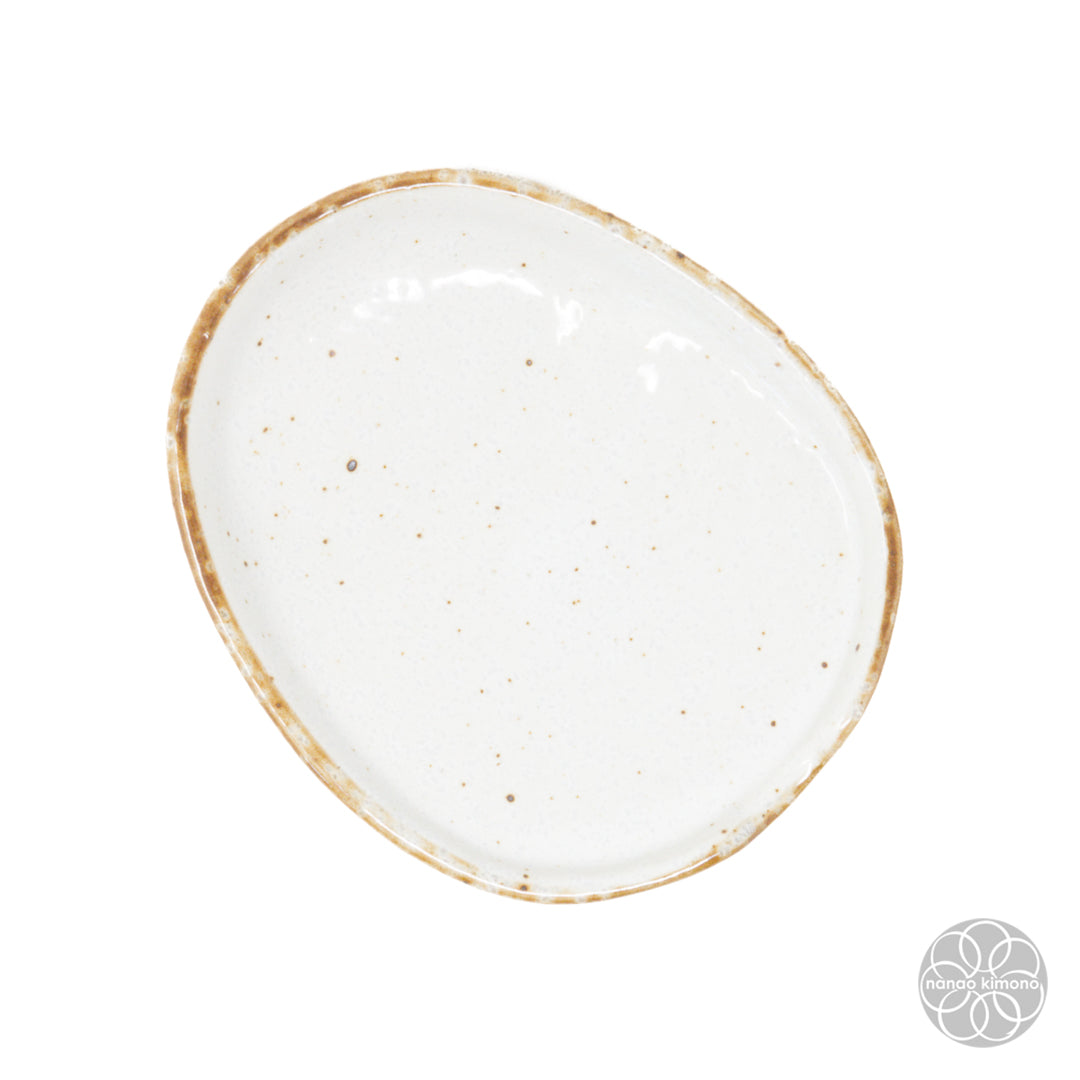 Soy Sauce Dish - Slanted Oval White