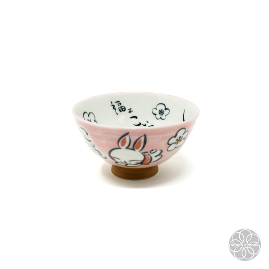 Rice Bowl - Rabbits Pink