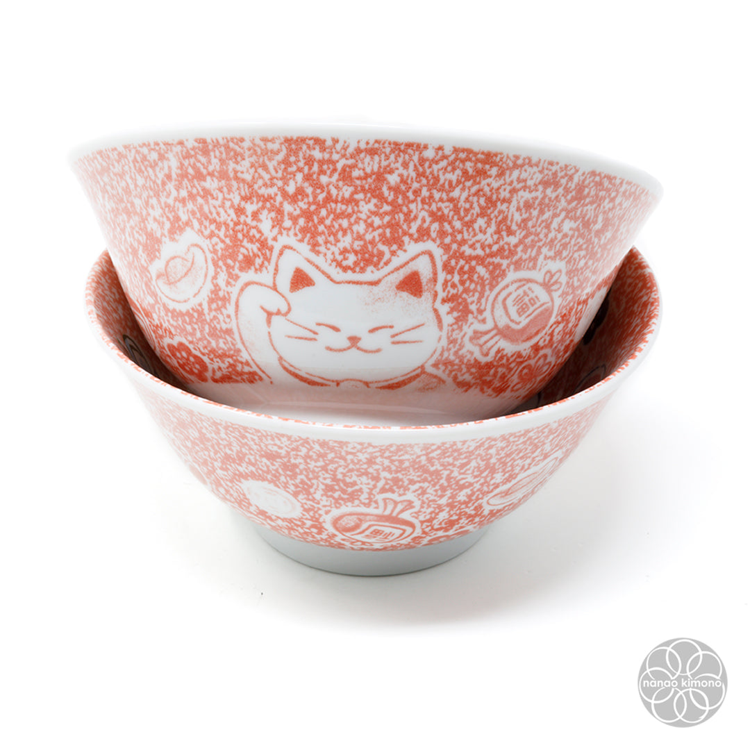 Bowl - Daikichi Maneki Neko Red