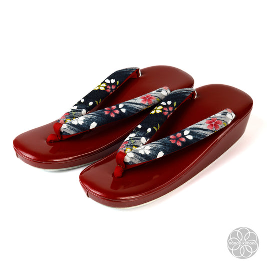 Women's Zori Sandals - Sakura on Red