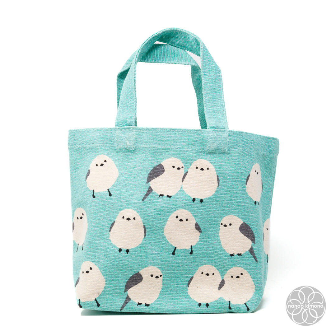 Tote Bag S - Long-tailed Tit Turquoise