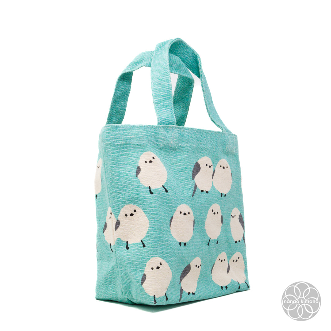 Tote Bag S - Long-tailed Tit Turquoise