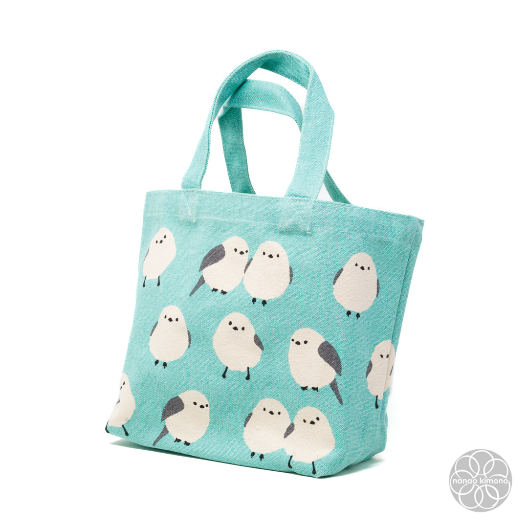 Tote Bag S - Long-tailed Tit Turquoise