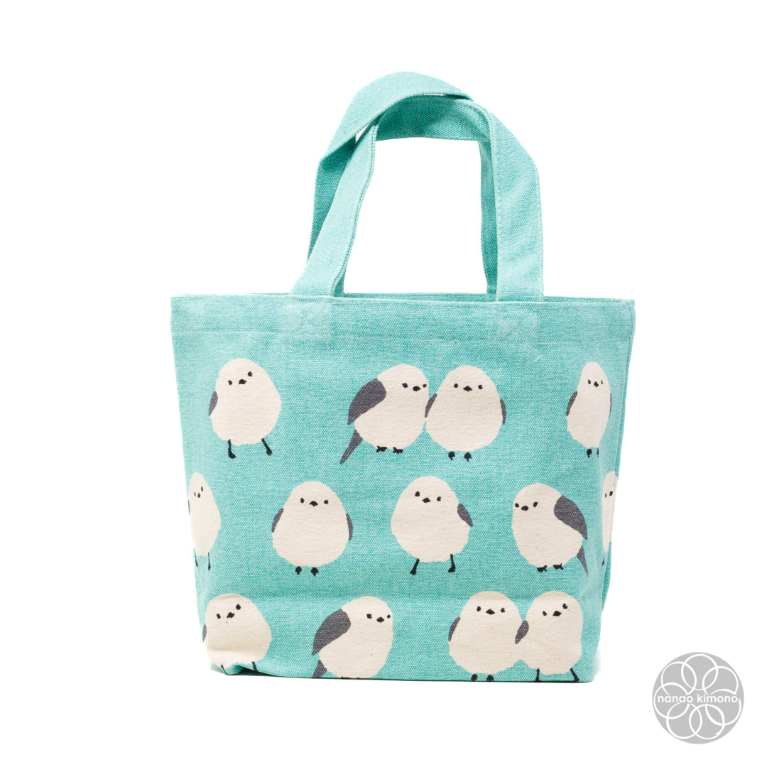 Tote Bag S - Long-tailed Tit Turquoise