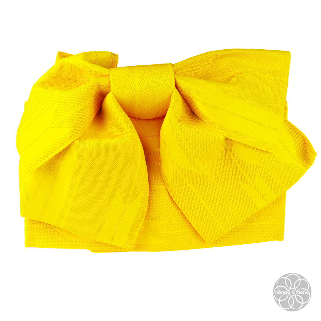 Women's Pre-tied Obi - Yagasuri Yellow