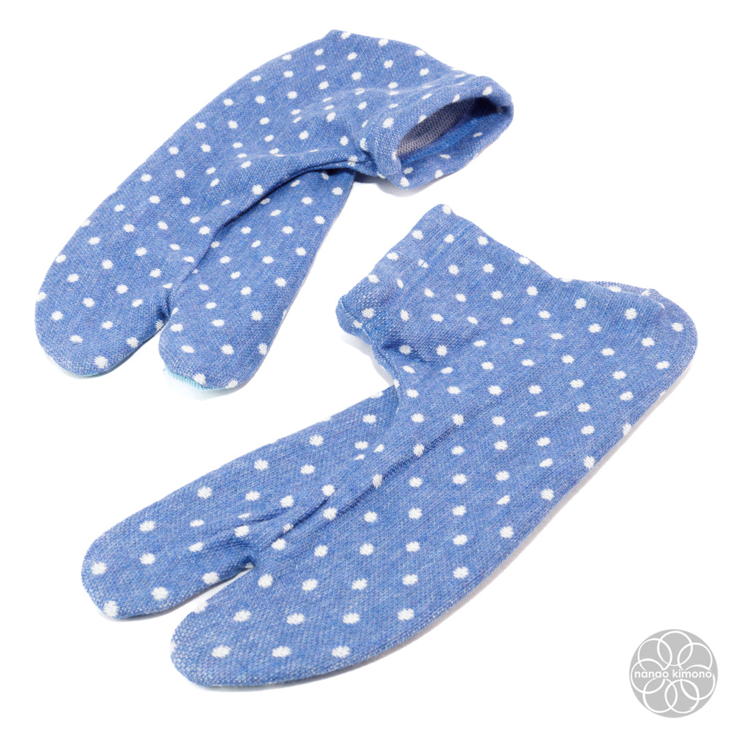 Tabi Socks - Denim Polkadots