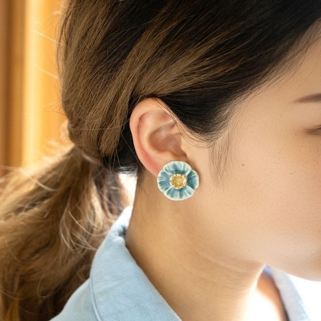 Pierced Earrings - Yuuka Blue