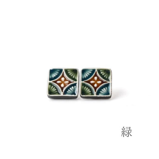 Pierced Earrings - Majolica Green