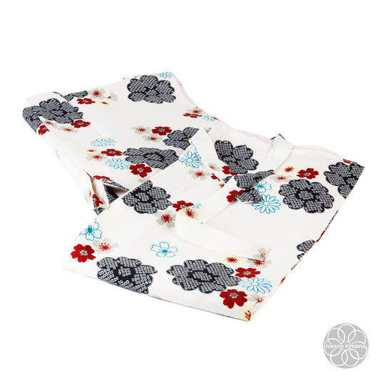 Women's Two-Piece Kimono - Flowers White